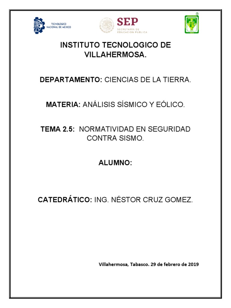 Tema 1 Analisis Sismico Pdf Ciudad De México México