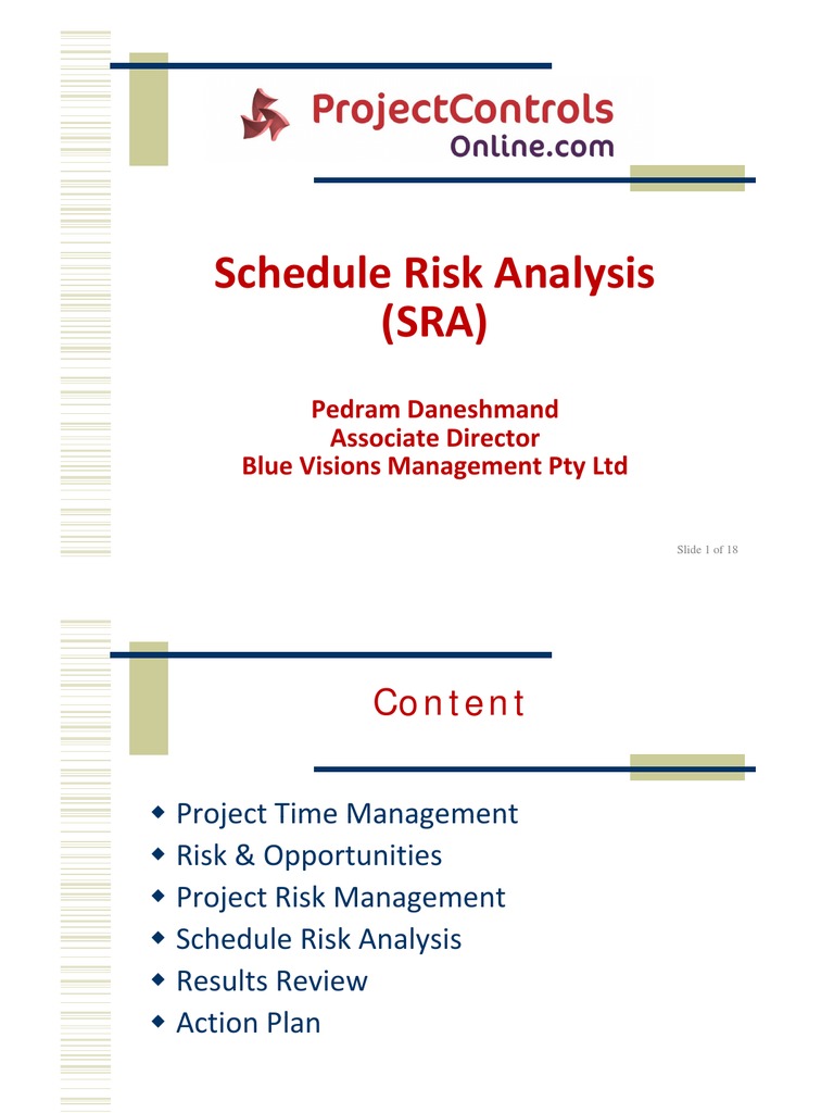 Pco Schedule Risk Analysis Sra Pedram Daneshmand 14 Jan 2011