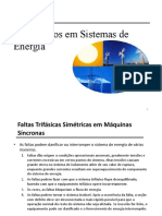 Análise de faltas trifásicas simétricas em máquinas síncronas