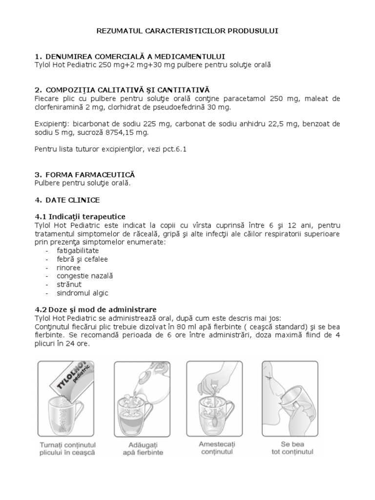 Tylol Hot Pediatric 250mg 2mg 30mg nr12 Medication Guide 2