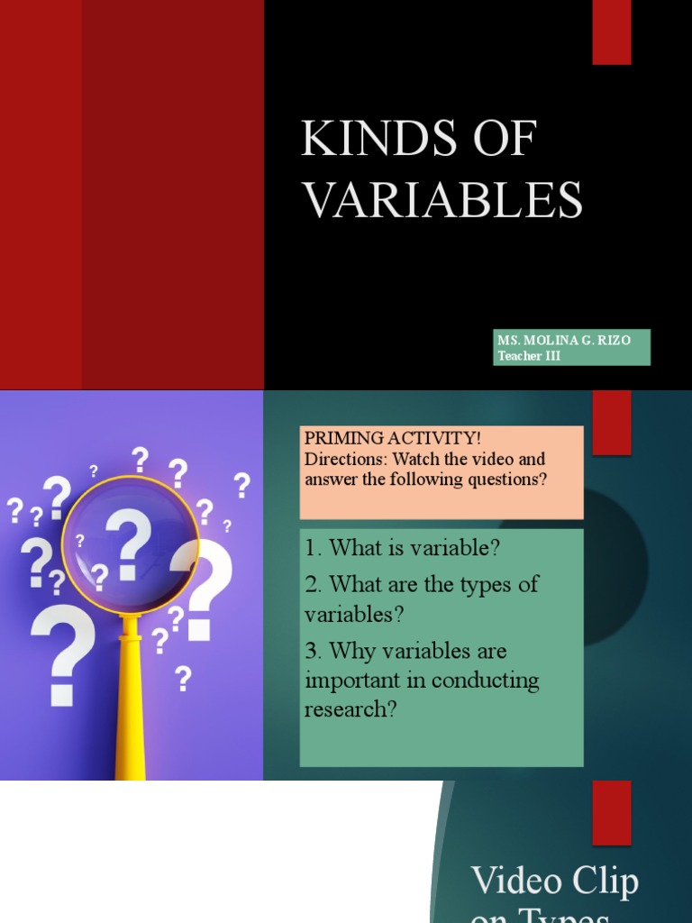 Kinds Of Variables