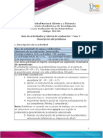 Guía de Actividades y Rúbrica de Evaluación - Fase 2 - Descripción Del Problema