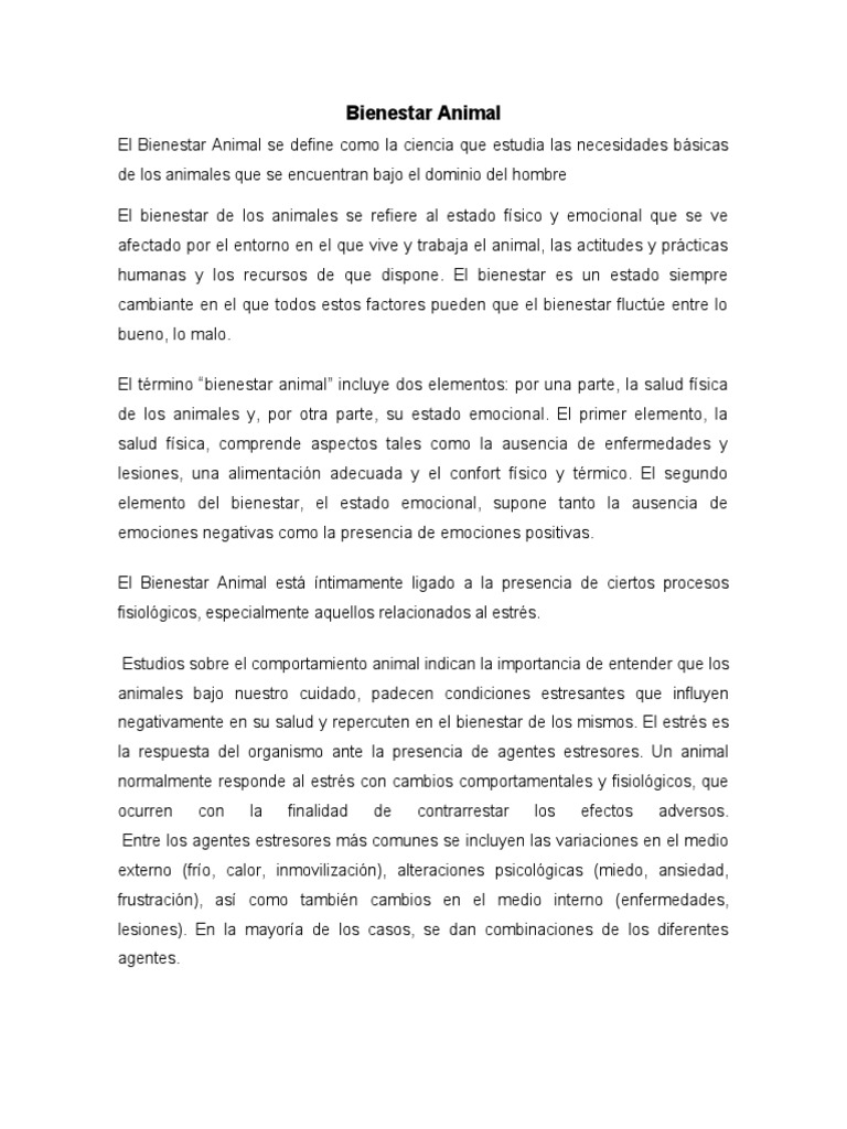 5 Principios del Bienestar Animal | PDF | Sicología | Ciencias de la Salud