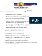 Activity 1.1 Photosynthesis