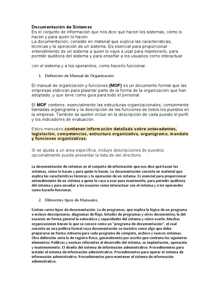 Guía Completa de Documentación de Sistemas | PDF | Sistema de ...