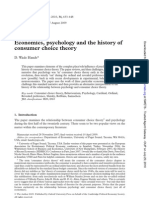 Economics, Psychology and The History of Consumer Choice Theory