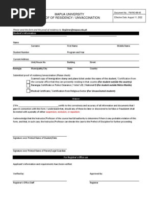Fm-ro-88-00 - Proof of Residency Unvaccination (1)