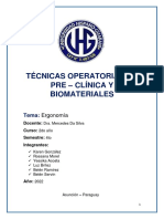 Técnicas odontológicas y ergonomía