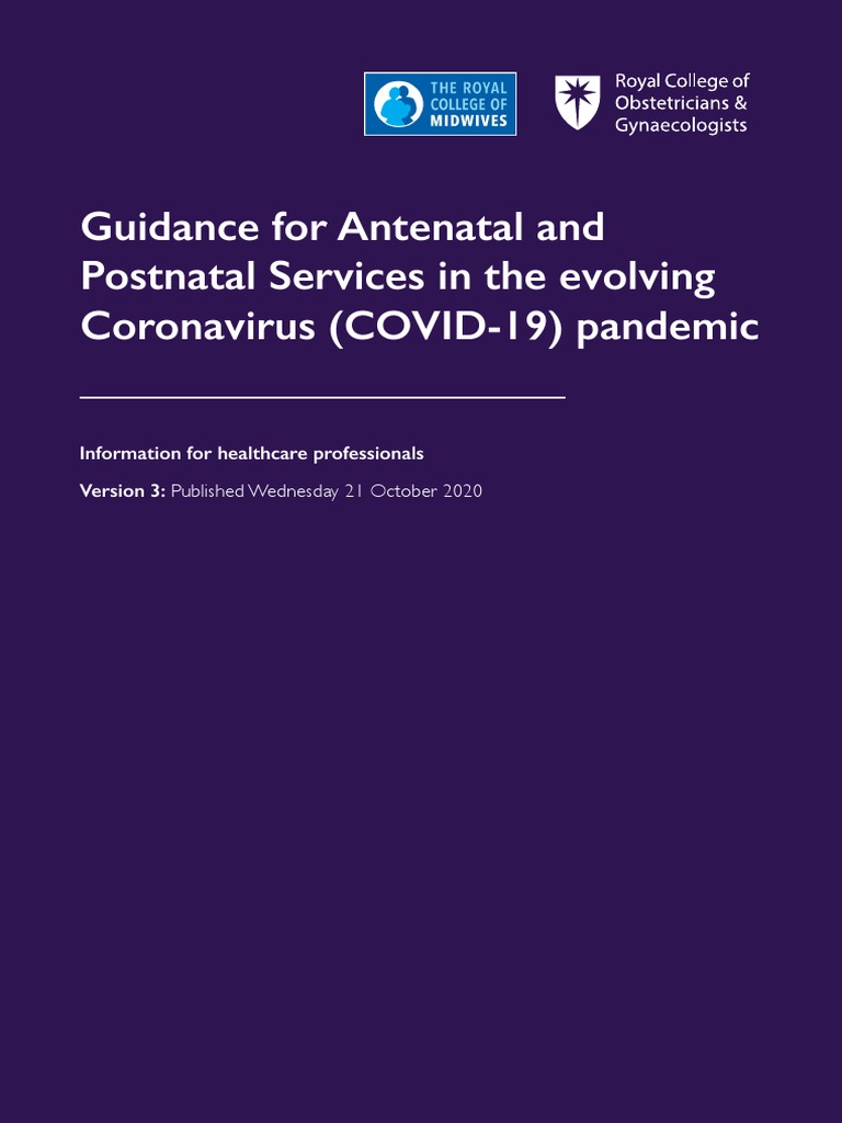 Antenatal Care Guidance During COVID-19 | PDF | Childbirth | Midwife