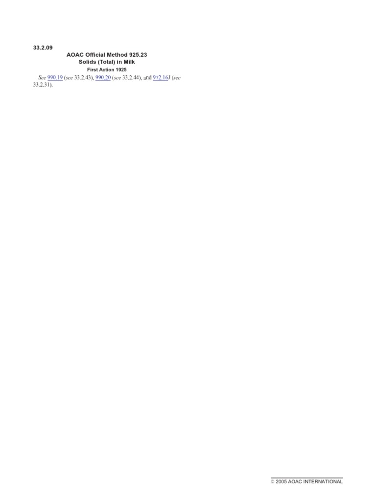 AOAC Method 925.23 for Milk Solids | PDF | Science & Mathematics ...