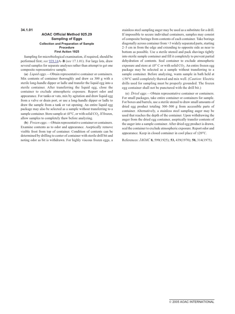 925.29 Sampling egg | PDF