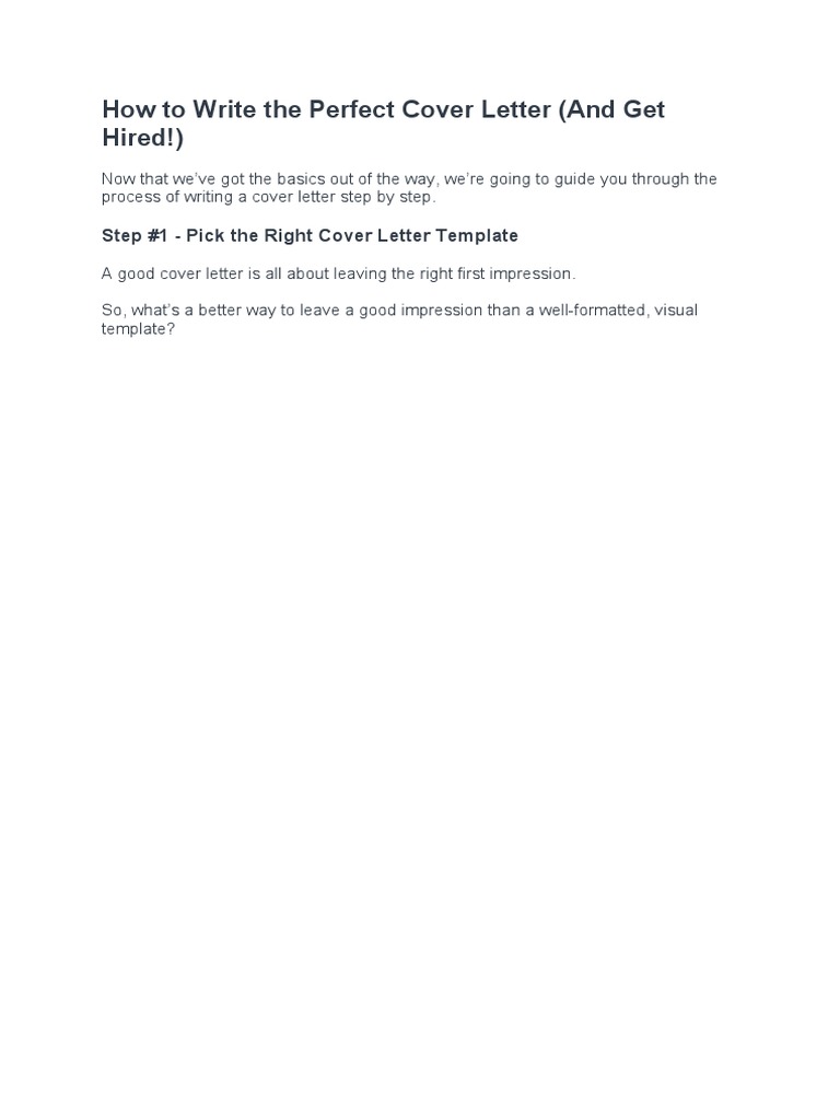 How To Write The Perfect Cover Letter | PDF | Résumé | Linked In