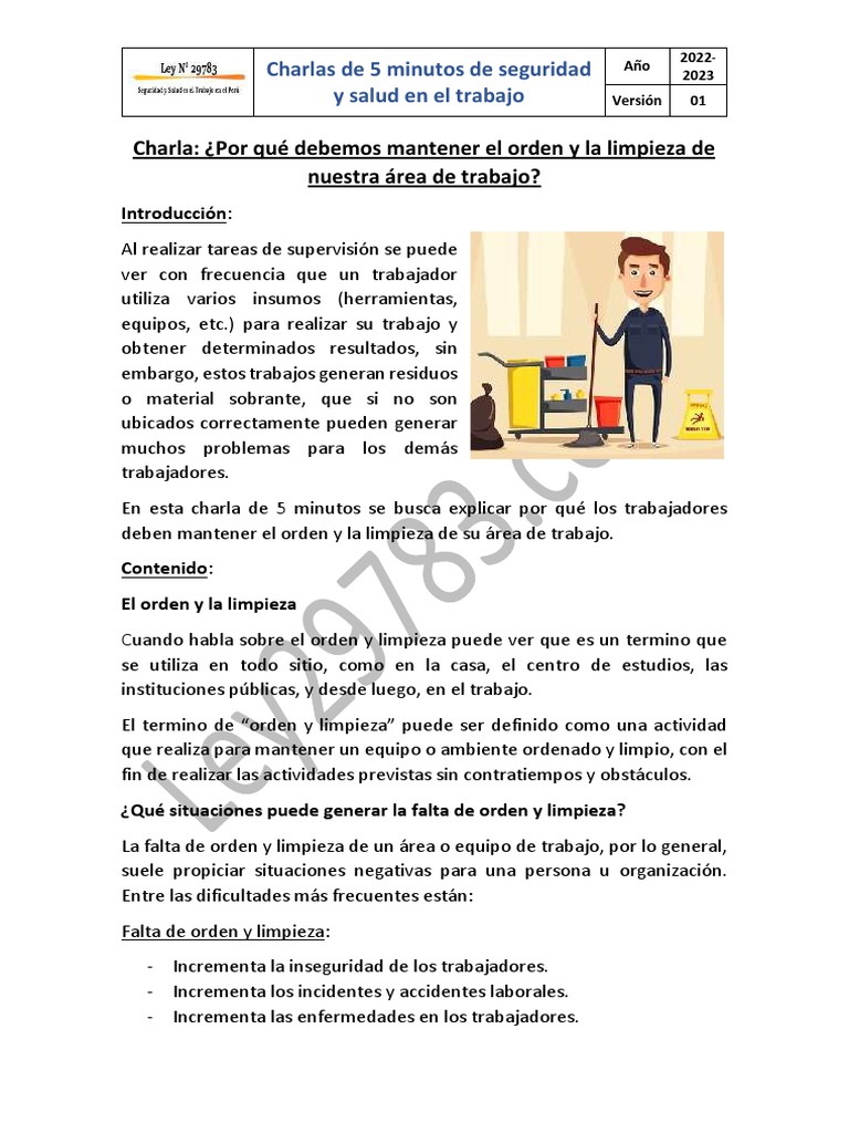 Mantener el Orden y la Limpieza Laboral | PDF | Crecimiento personal y ...
