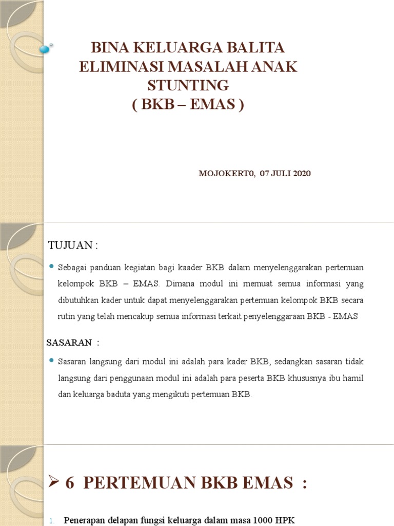 Modul BKB Emas: Panduan Pertemuan Kader | PDF