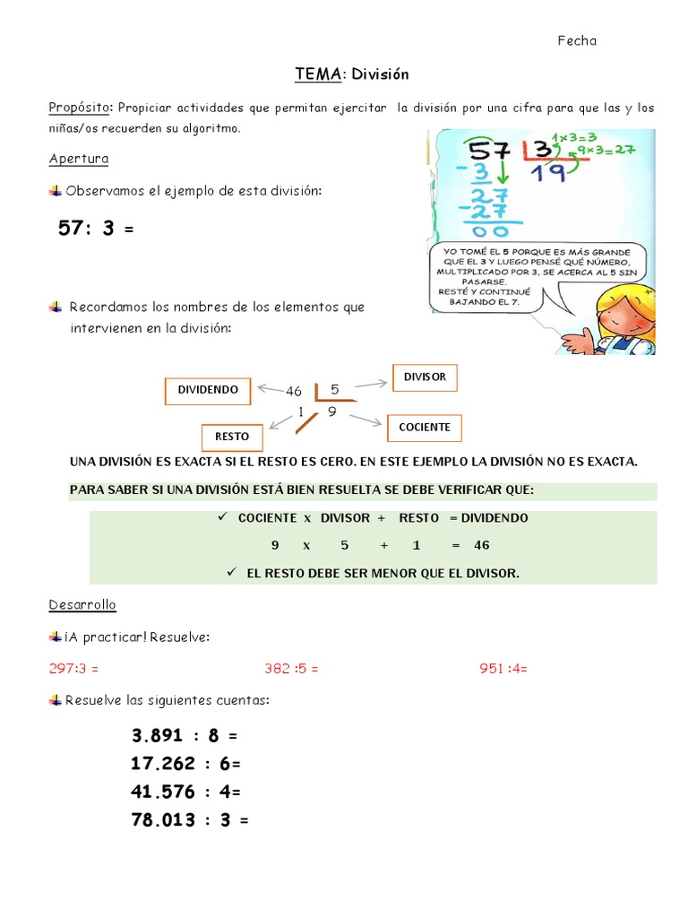Clase División Por Dos Dígitos Pdf División Matemáticas Matemáticas