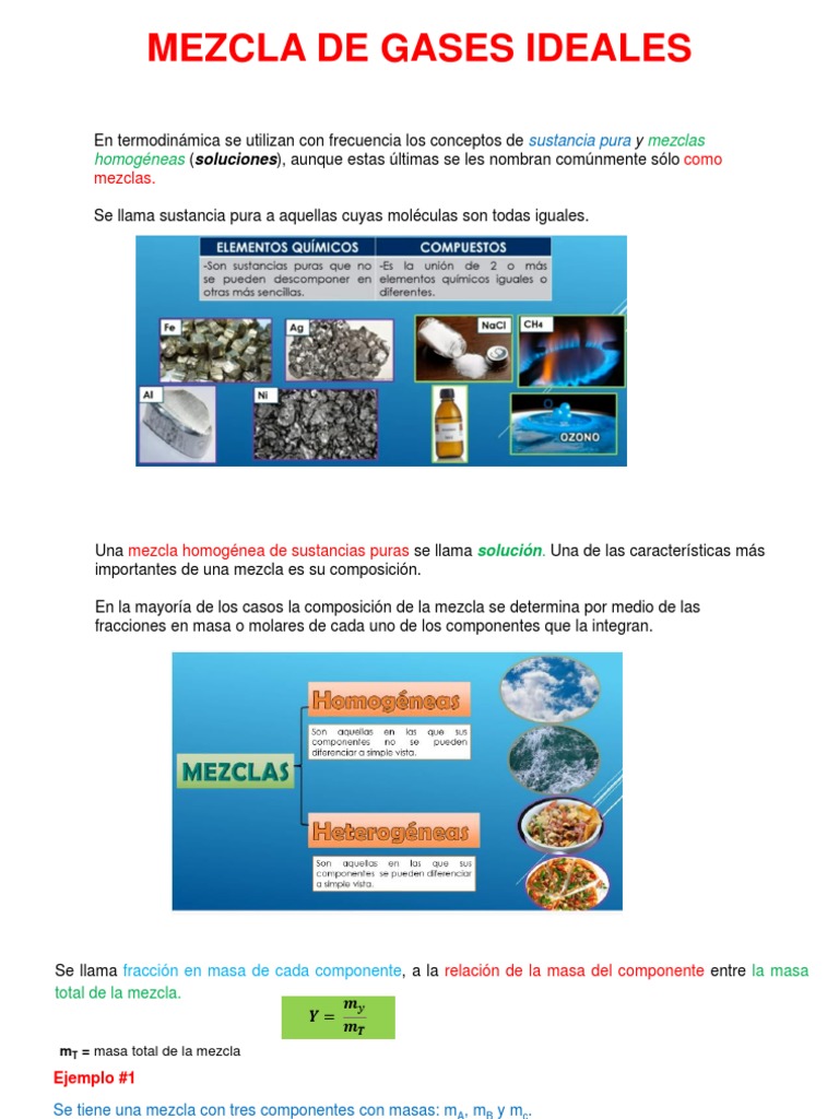 Mezcla de Gases Ideales 4a | PDF | Química | Química analítica
