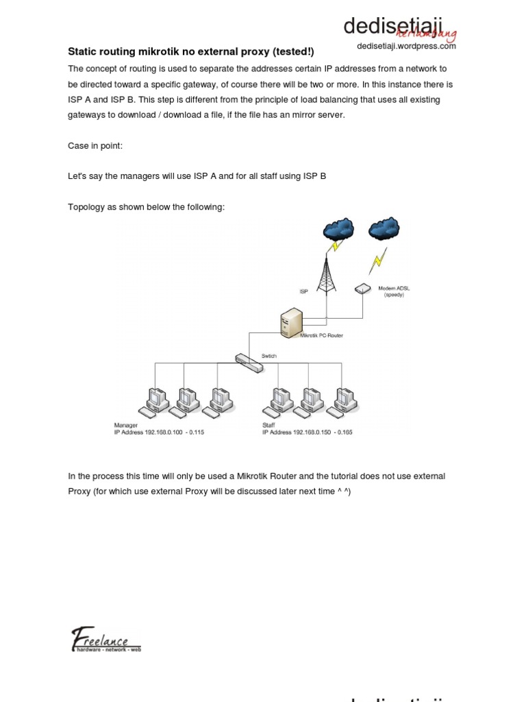 Static Routing Mikrotik