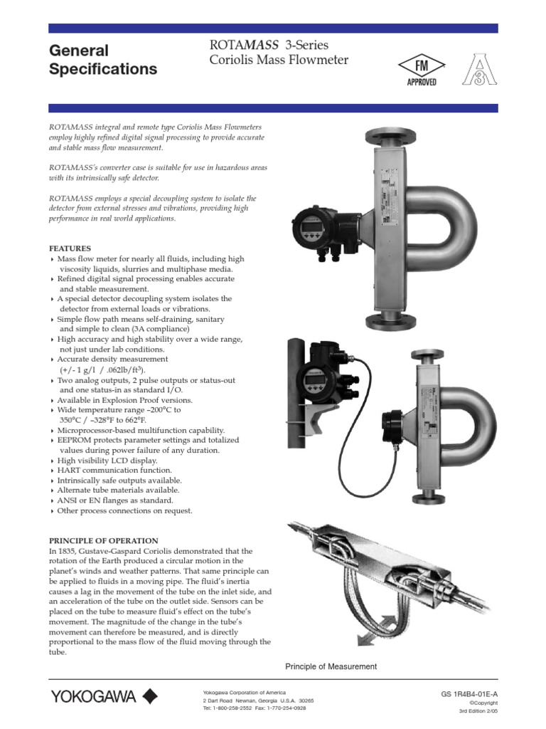 RCCT36 Coriolis Mass Meter PDF Fluid Dynamics Flow Measurement