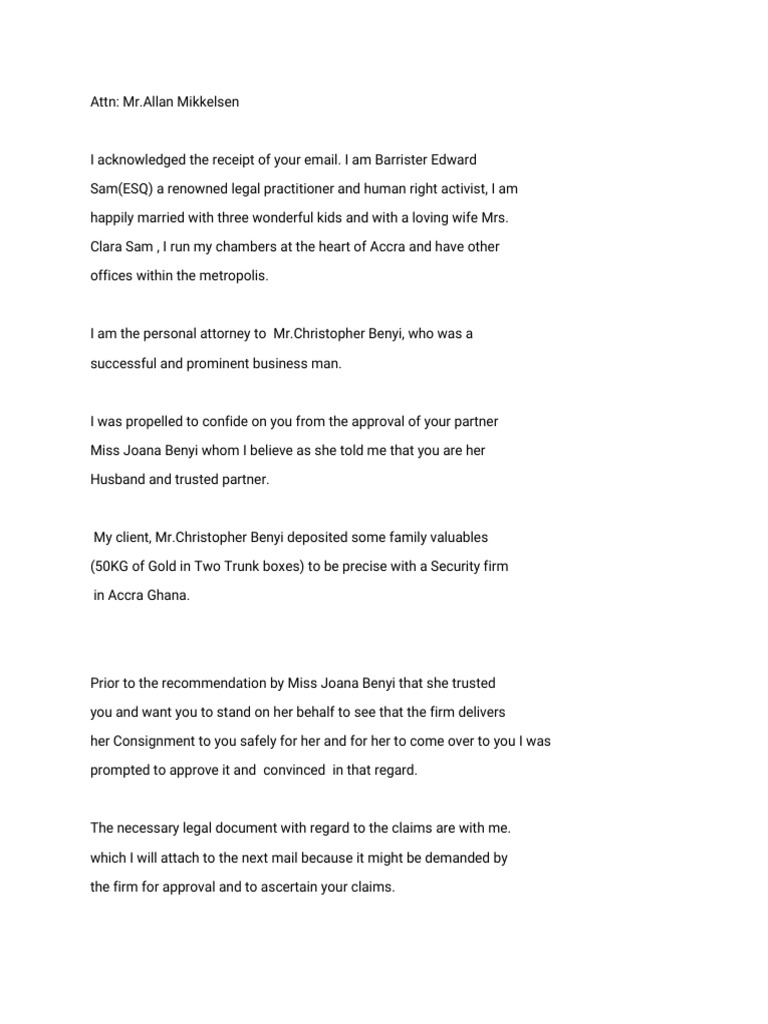 Inheritance Document Instructions from Lawyer | PDF
