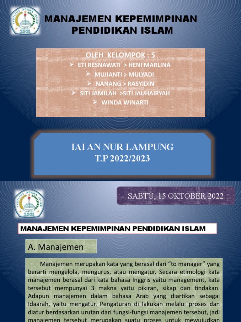Kel. 5 Manajemen Pendidikan Islam | PDF