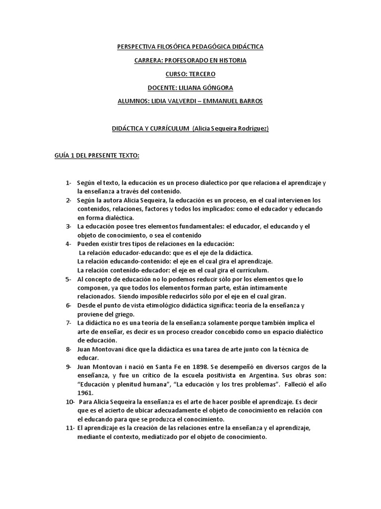 Didactica y Curriculu | PDF | Plan de estudios | Método de enseñanza