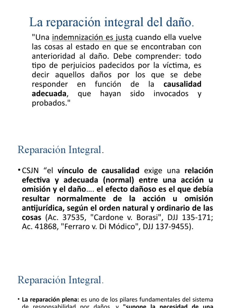 Indemnización y Reparación Integral del Daño | PDF | Daños y perjuicios ...