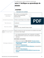 Humanismo Examen - (AAB02) Cuestionario 2 - Verifique Su Aprendizaje de Las Unidades Estudiadas