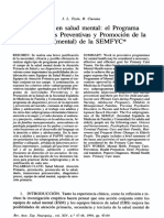 Prevención en Salud Mental: El Programa de Actividades Preventivas Promoción de La Salud (Mental) de La SEMFYC