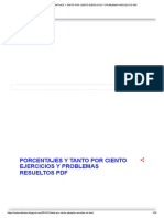 Porcentajes y Tanto Por Ciento Ejercicios y Problemas Resueltos PDF