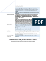 Cuadro de Análisis Sobre Las Implicancias de La Ciencia y Tecnología de La Química en La Vida Del Hombre