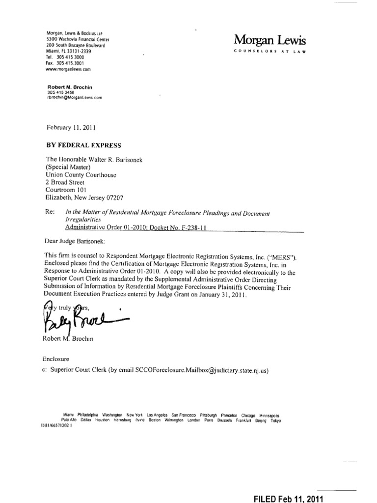 New Jersey Court Mortgage Electronic Registration Systems (MERS