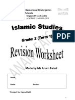 Revision Worksheet Islamic - Grade 2 (UnSolved) - 1st