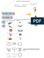 Evaluación de Lenguaje y Comunicación GRUPO 1 Noviembre