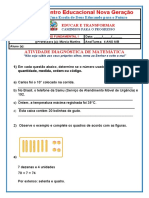 Atividade Diagnóstica de Matemática 4 Ano