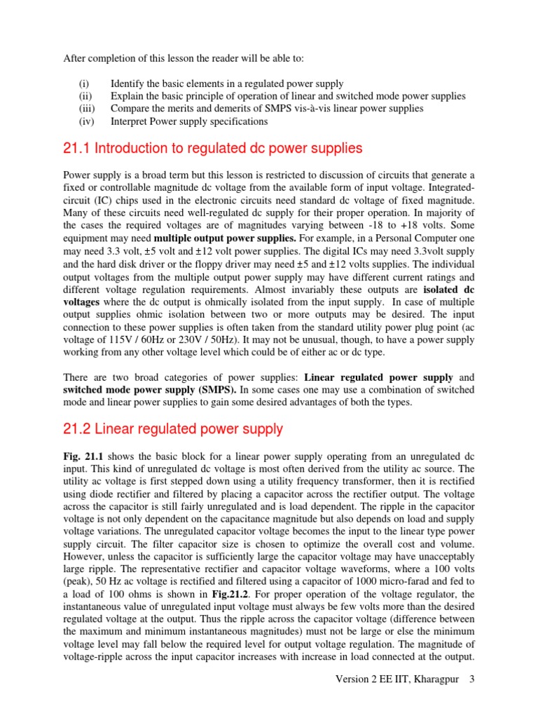 3 L21 (DP) (Pe) ( (Ee) Nptel) PDF Power Supply Rectifier