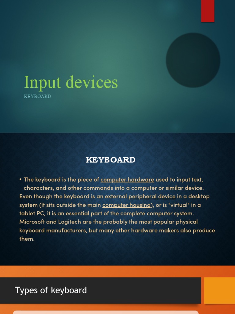 Input Devices PDF Computer Keyboard Laptop