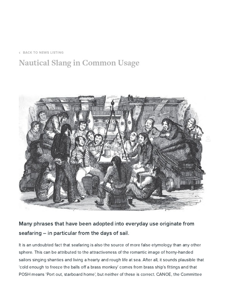 Nautical Slang in Common Usage PDF Ships Water Transport