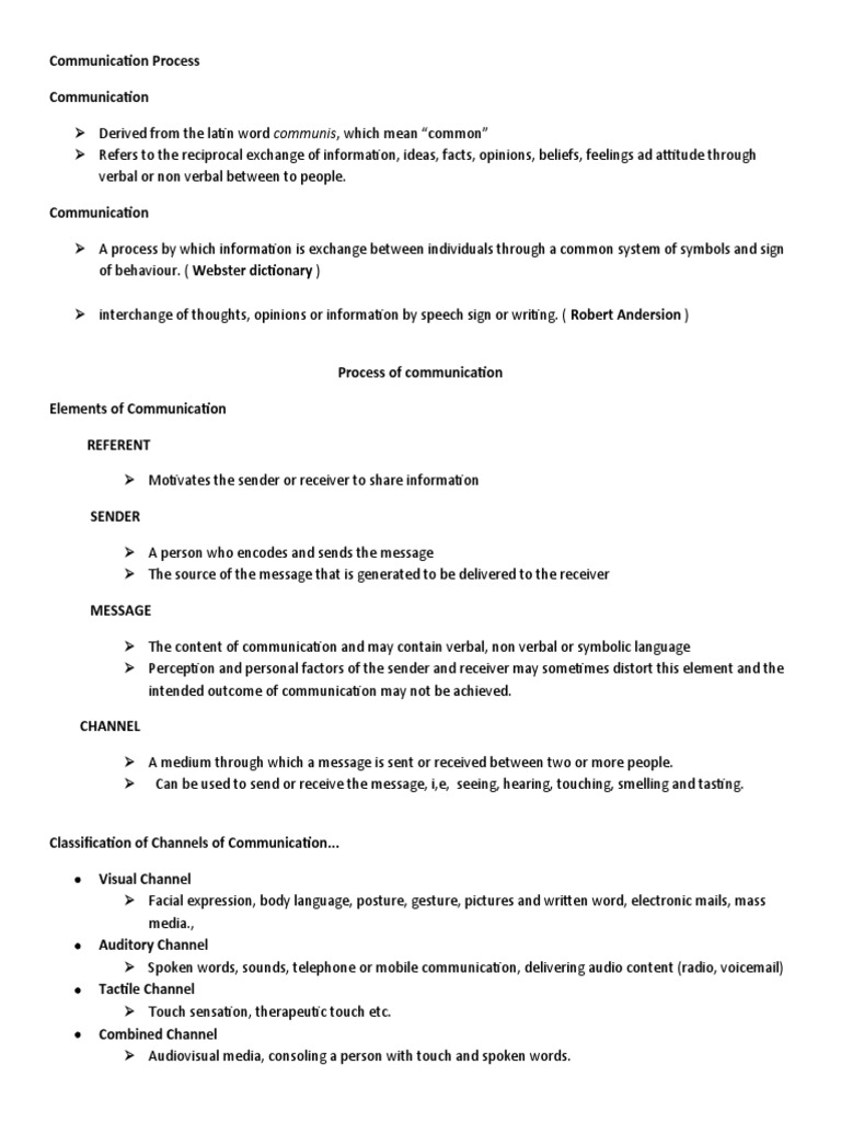CHAPTER 1 Communication Process | PDF | Communication | Nonverbal ...