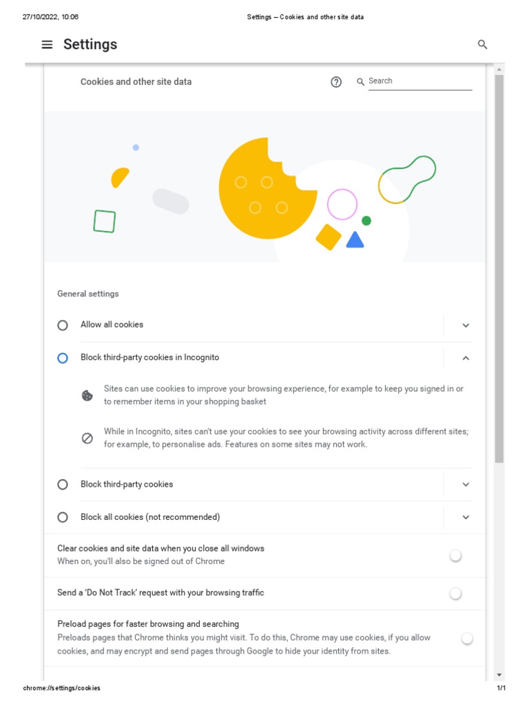 Settings - Cookies and Other Site Data | PDF