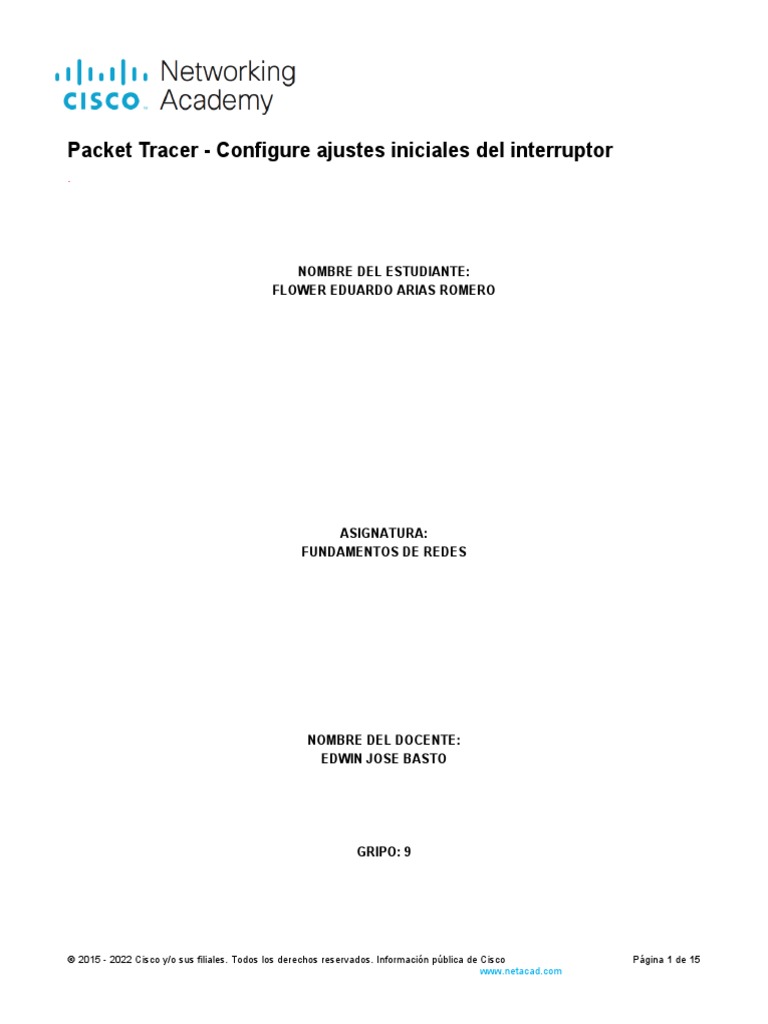 2 5 5 packet tracer configure initial switch settings pdf