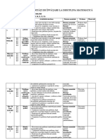 PROIECTAREA PE UNITĂȚI DE ÎNVĂȚARE LA DISICPLINA MATEMATICA - Sem 2