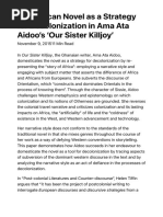 The African Novel As A Strategy For Decolonization in Ama Ata Aidoo's 'Our Sister Killjoy'