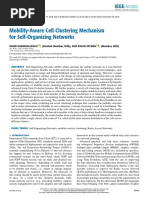 Mobility-Aware Cell Clustering Mechanism For Self-Organizing Networks