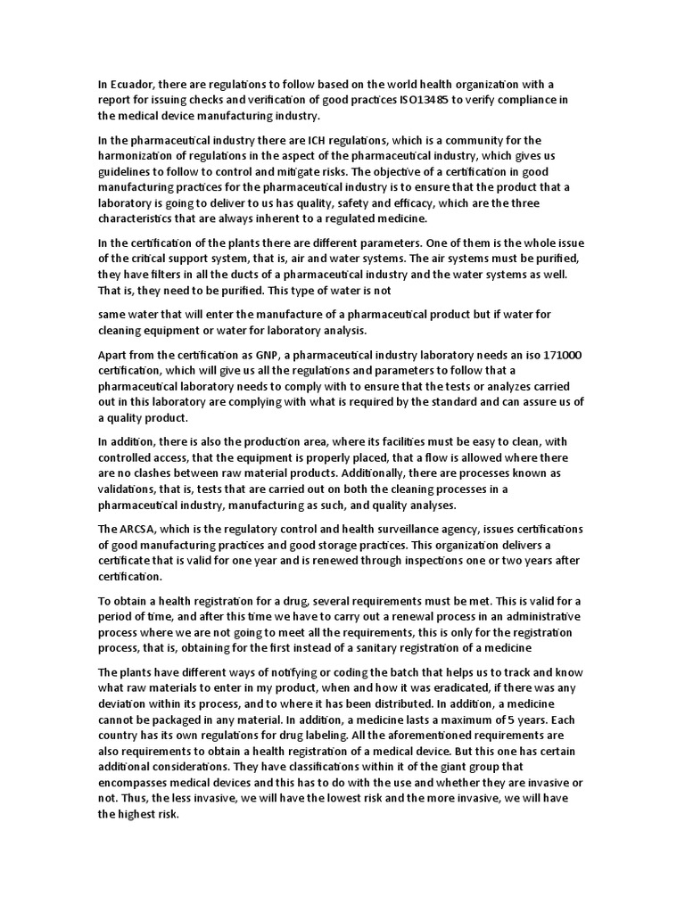 In Ecuador | PDF | Medical Device | Health Care