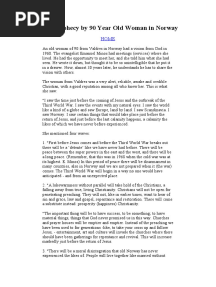 1968 Prophecy by 90 Year Old Woman in Norway