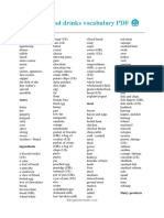 Food and Drinks Vocabulary