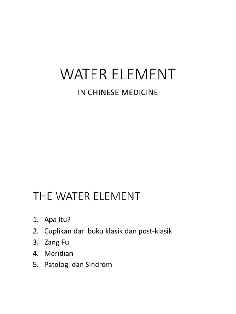 Water Element (In Chinese Medicine) PDF