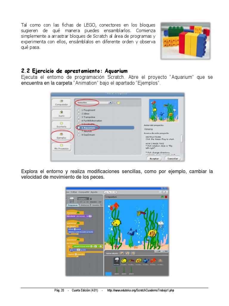 Introducción a Scratch: Proyecto Aquarium | PDF | Scratch (lenguaje de ...
