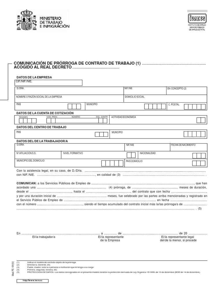 Comunicación de Prórroga de Contrato | PDF | Gobierno | Economias