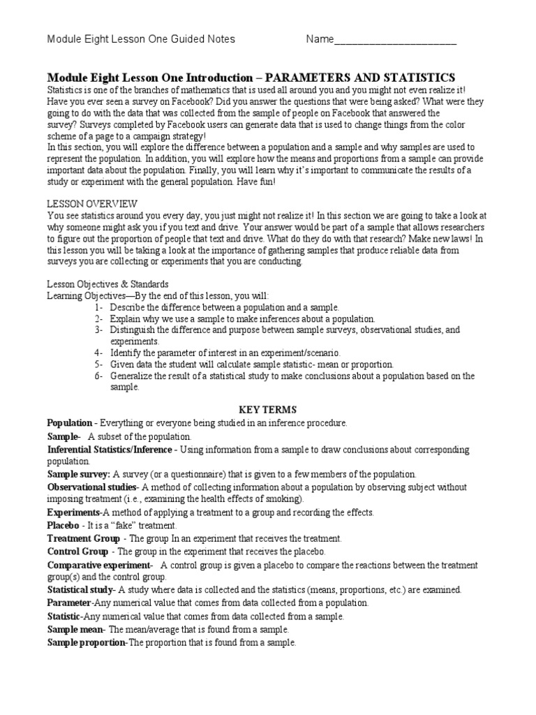 module-eight-lesson-one-notes-guided-notes-pdf-survey-methodology